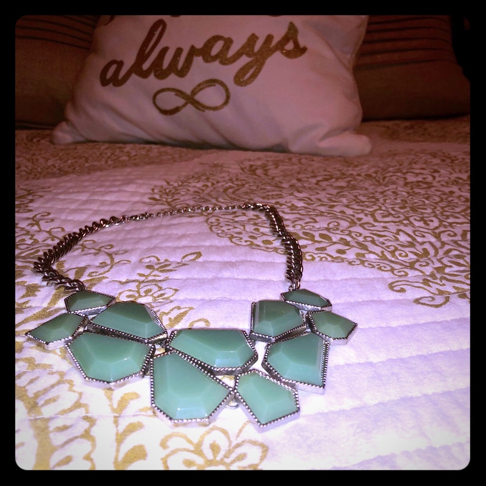 Chunky light aqua necklace